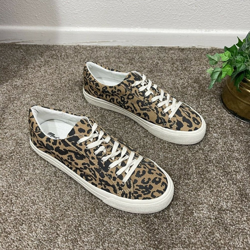 MADEWELL Women’s Size 8 Sidewalk Low-Top Sneakers Leopard Print Recycled Canvas - Picture 5 of 8